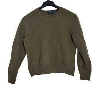 Polo Ralph Lauren  Boys XXL Olive Green 100% Wool Sweater